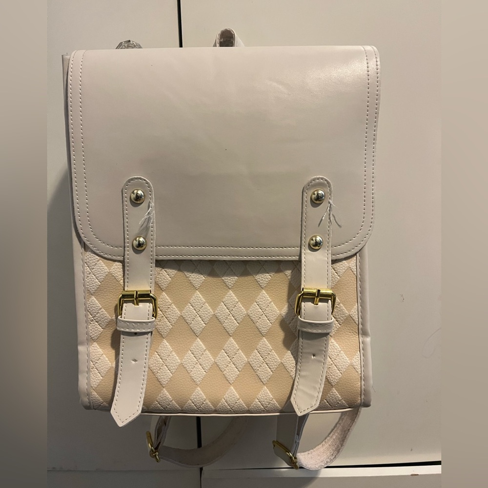 Leather square backpack